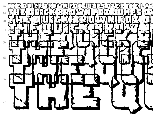 Demolition Crack font waterfall